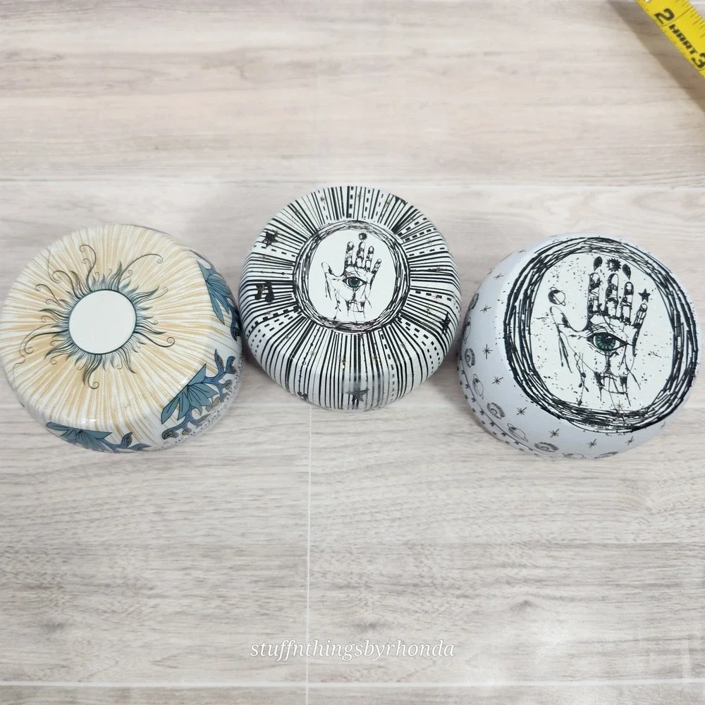 Scented Tin Candles Set Of 3 Spice Up Your Life Mystic Tarot Theme‎ Meditation